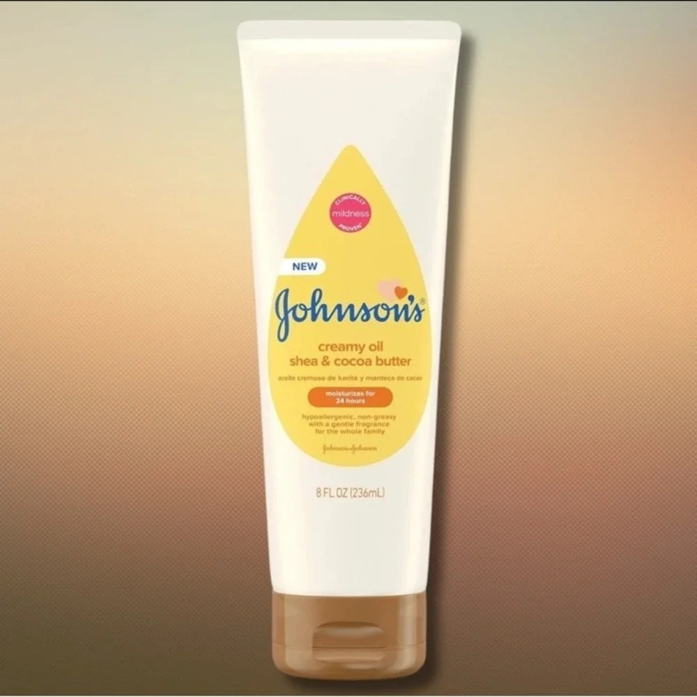 Johnson's Creamy Oil for Baby, Moisturizing Body Lotion with Shea & Cocoa Butter